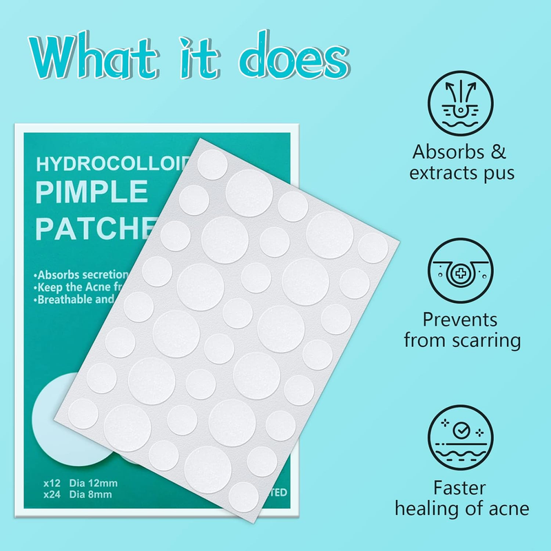 180 Counts Pimple Patches for Face Hydrocolloid Acne Patches for Face Invisible