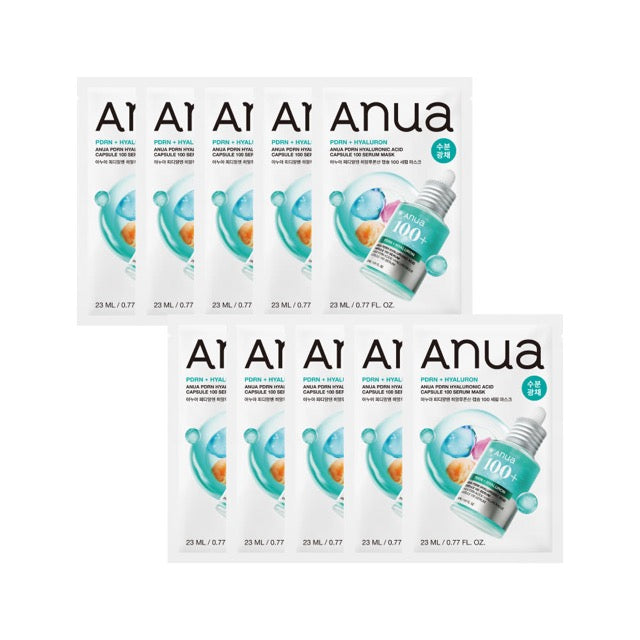 Anua PDRN Hyaluronic Acid Serum Sheet Masks – 10 Pack